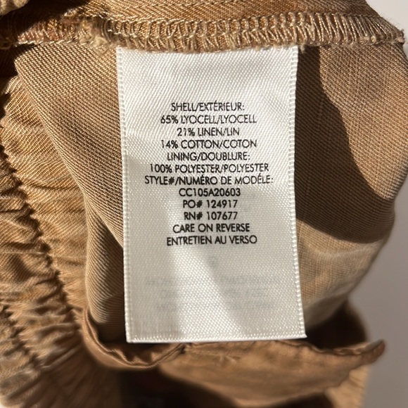 Alice + Olivia Camel Cargo Shorts sz XL linen blend summer casual tan brown - Picture 6 of 6